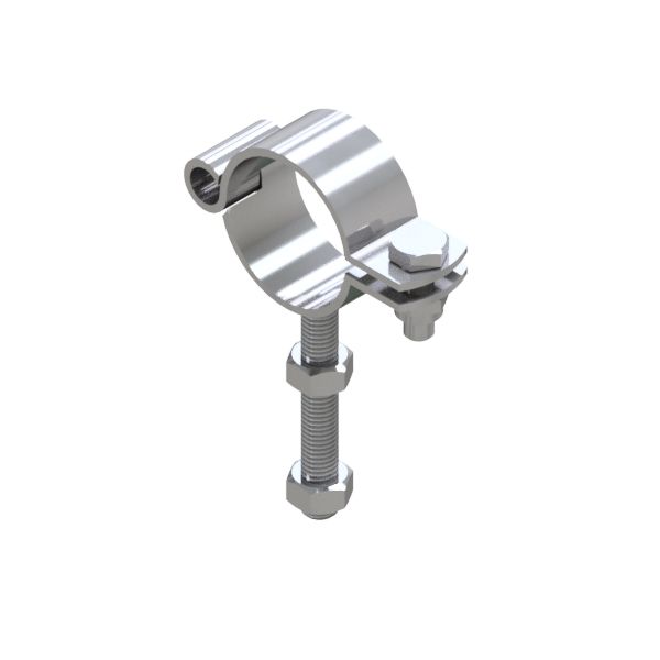PIPE CLAMP HINGED DN 32 304 POL. WITH THREADED SHANK