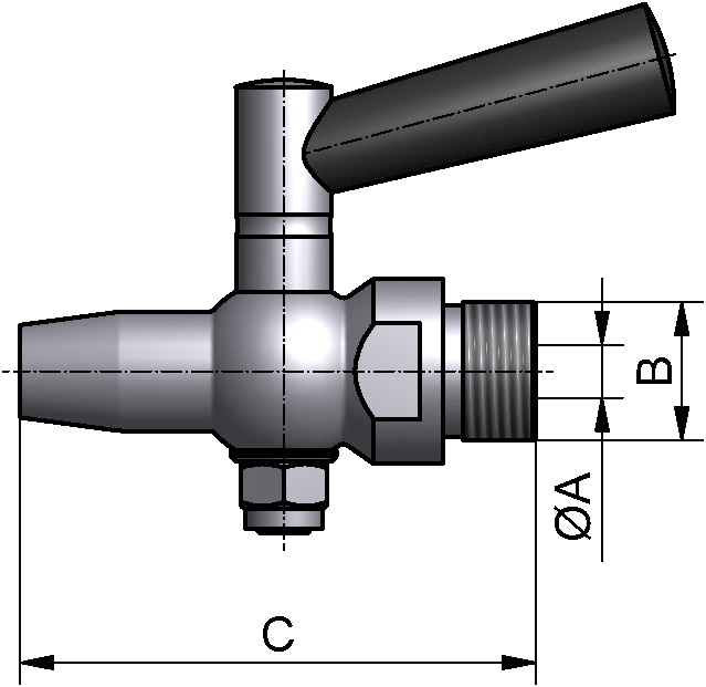 SAMPLE COCK G1/2" 316L BL G=PIPE THREAD ISO228-1